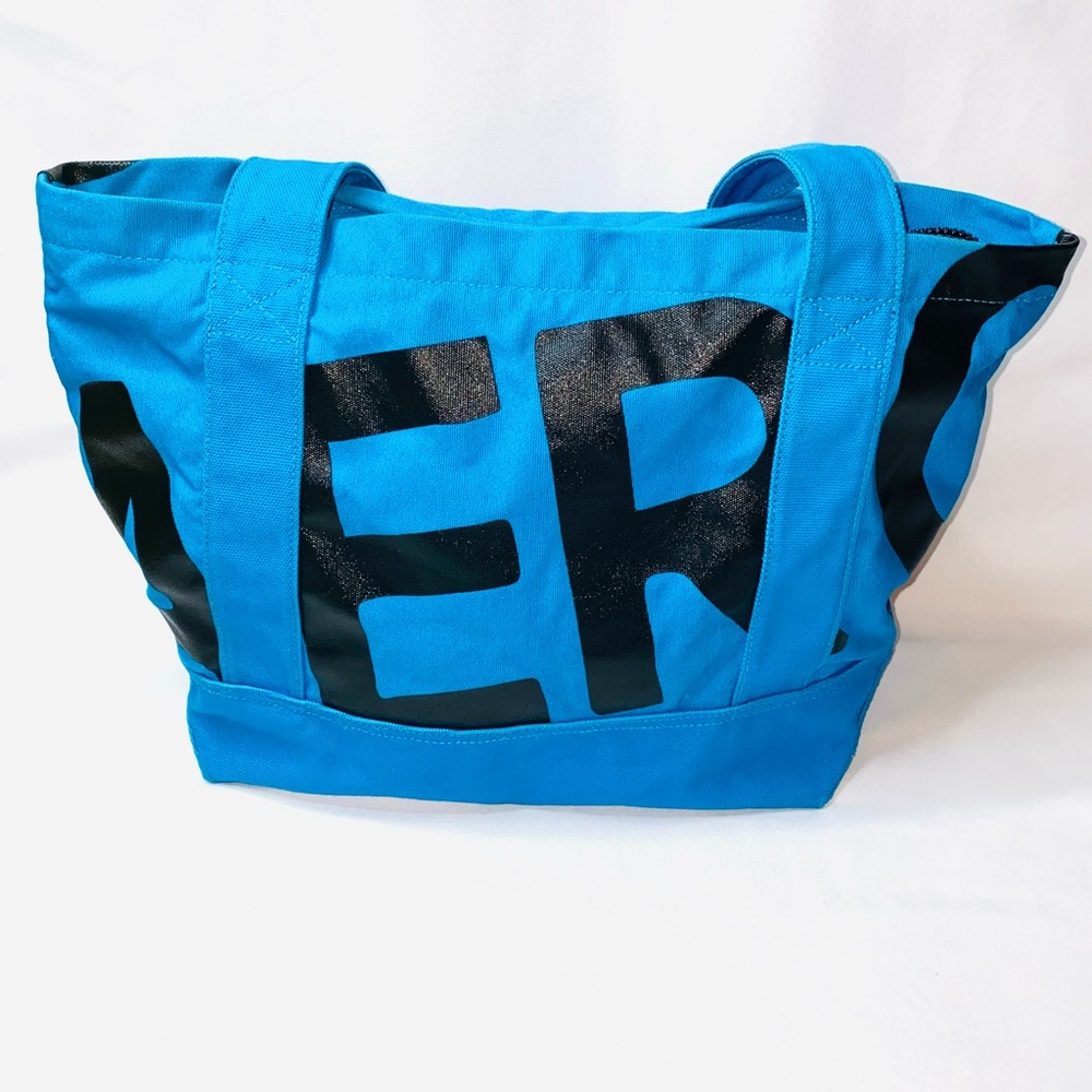 Unisex Aeropostale Everyday Canvas Tote Bag. Blue Shoulder Bag With Zipper